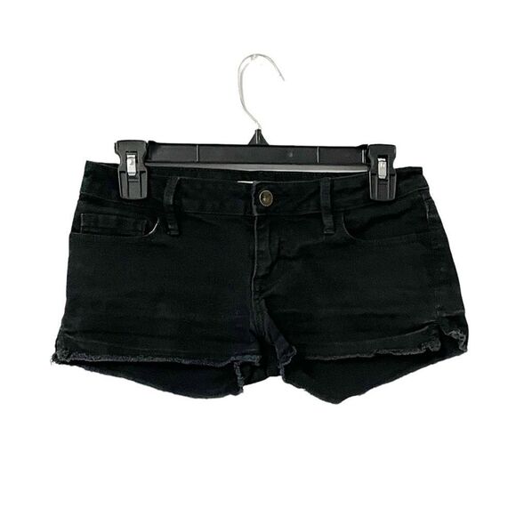 🟢Bullhead Black Stretch Denim Short Shorts Size 1 - Picture 1 of 6